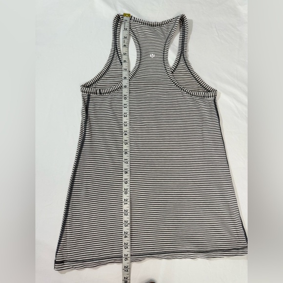 Lululemon Modern Racerback Parallel Stripe Heathered White Heathered Grey Size 8 - Picture 9 of 11